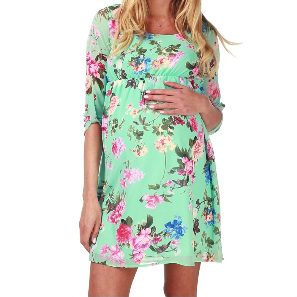 PinkBlush Empire Waist Floral Maternity Dress